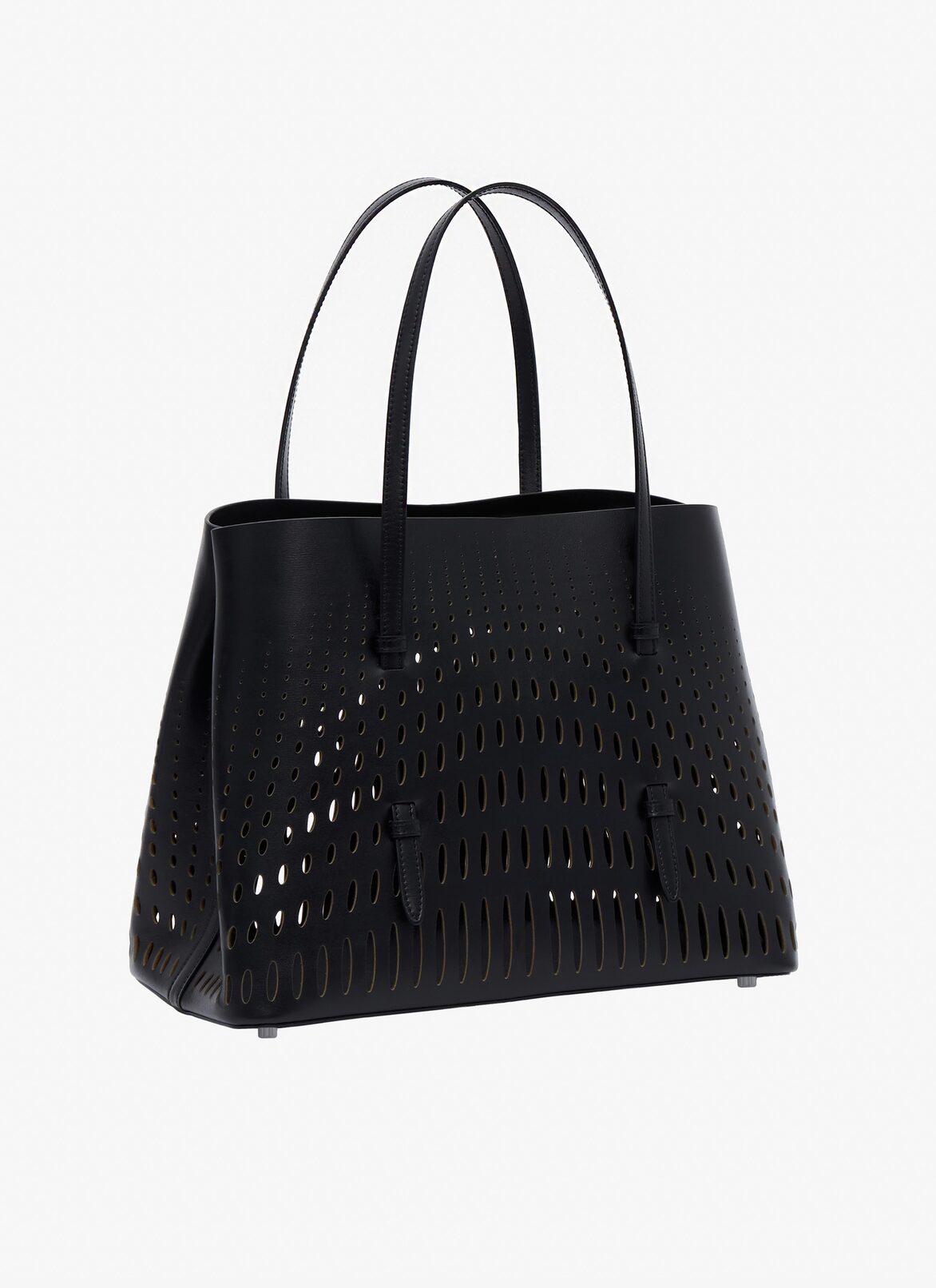 Mina 32 bag in optical perfo lux calfskin ALAÏA BLACK MINA 32 BAG IN OPTICAL PERFO LUX CALFSKIN